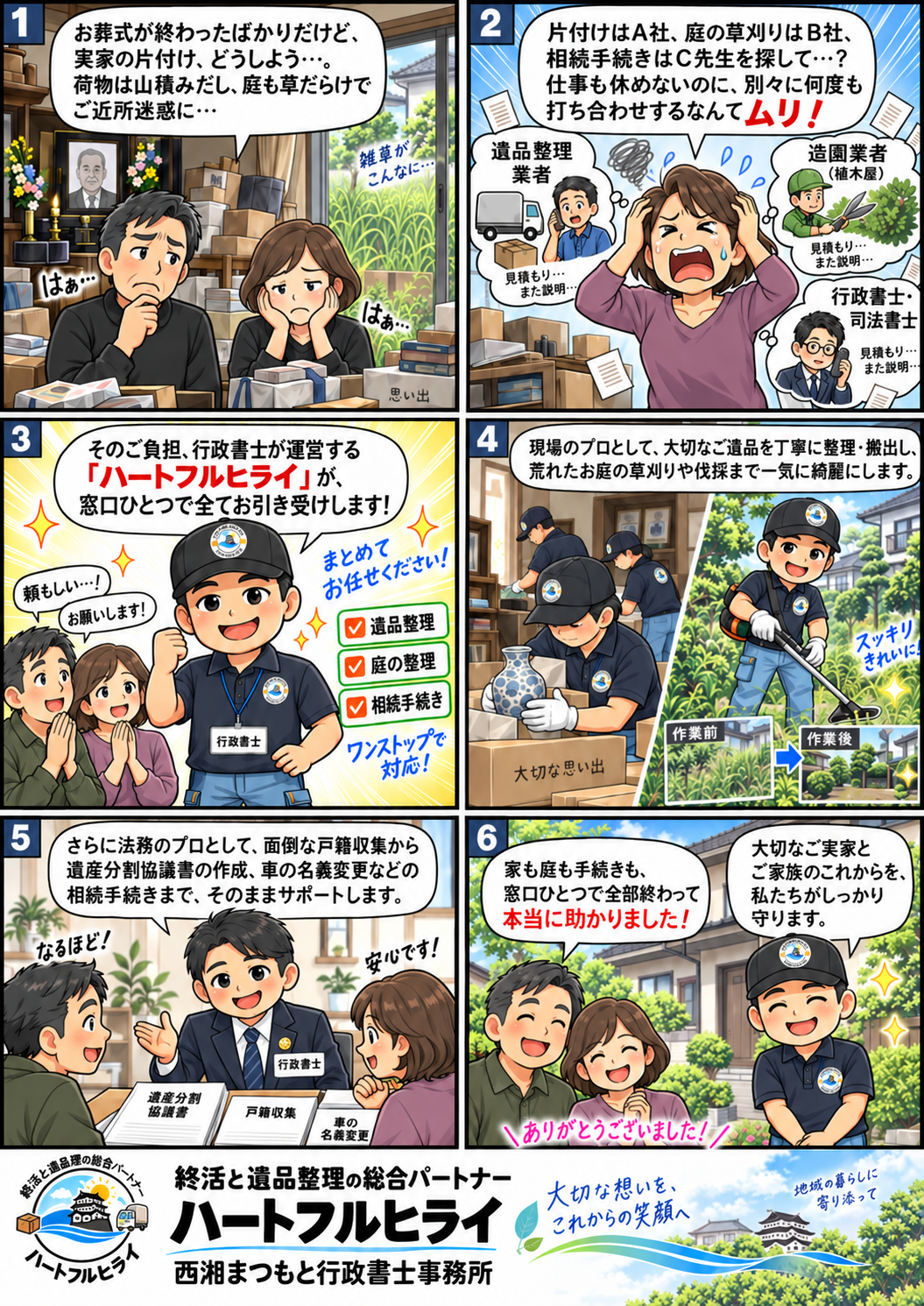 ご遺族様向けの遺品整理と相続のワンストップ対応マンガ